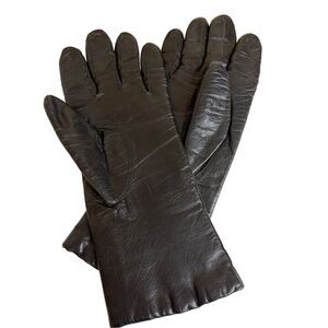 Leather Gloves Black Supple Smooth Leather Winter Accessories Driving Gloves Vtg